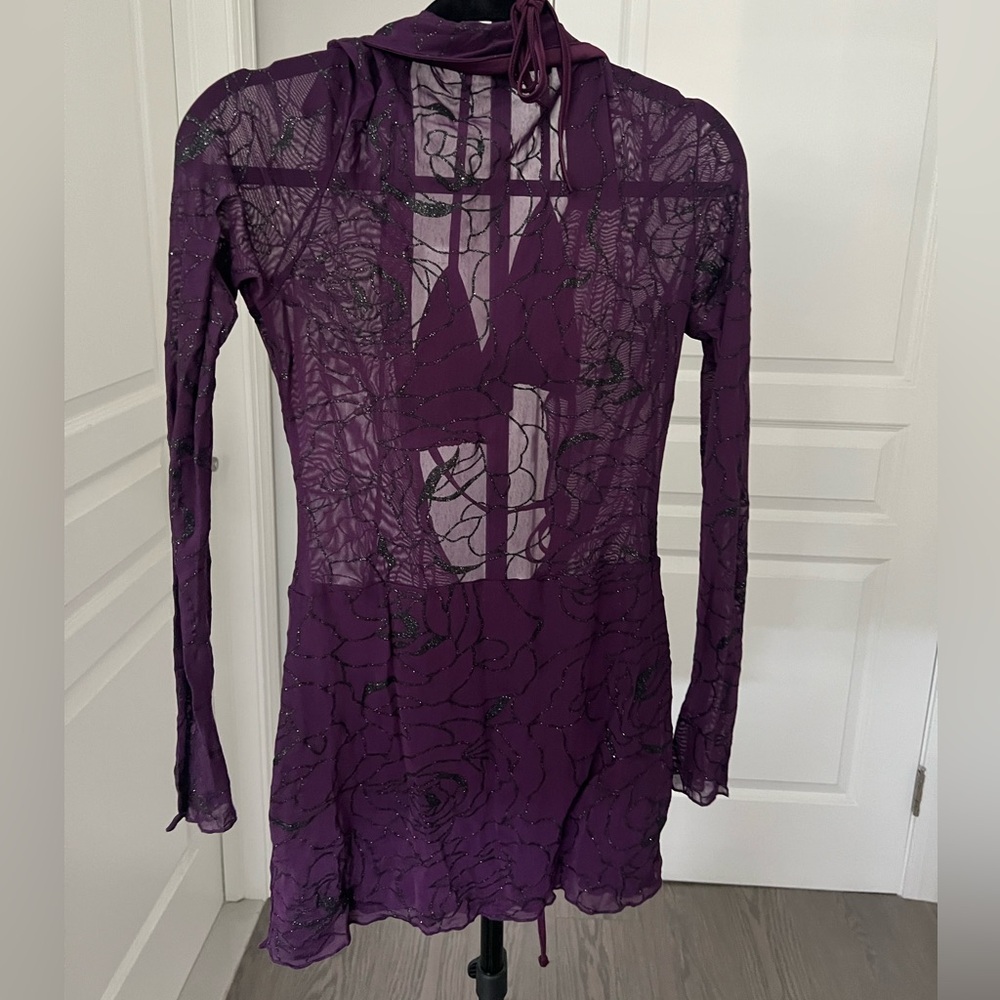 Fashion Nova Deep Purple Mesh dress with bra